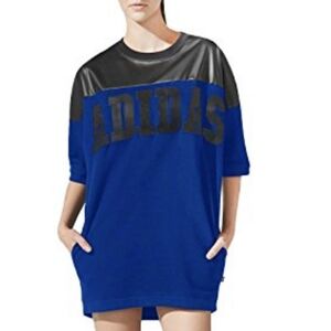 Adidas faux leather sweatshirt dress